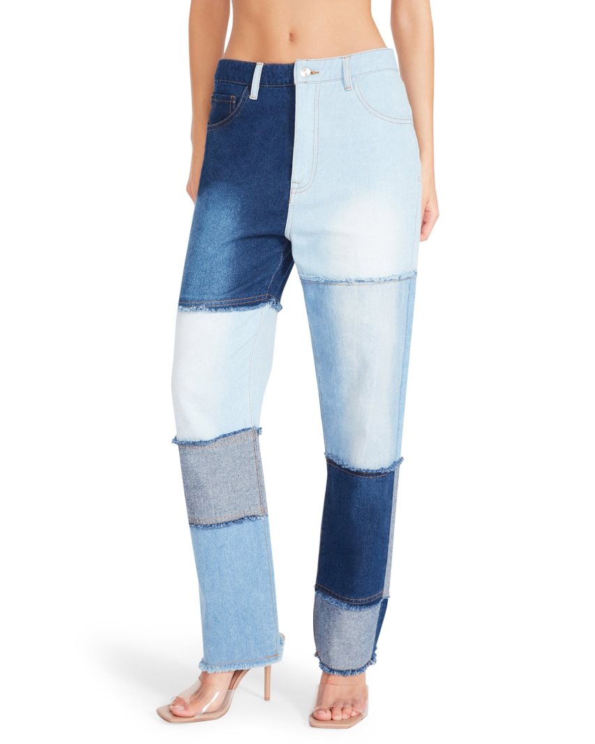 Blue Steve Madden Kylie Denim Fabric Women's Pants | PH 0964NGX